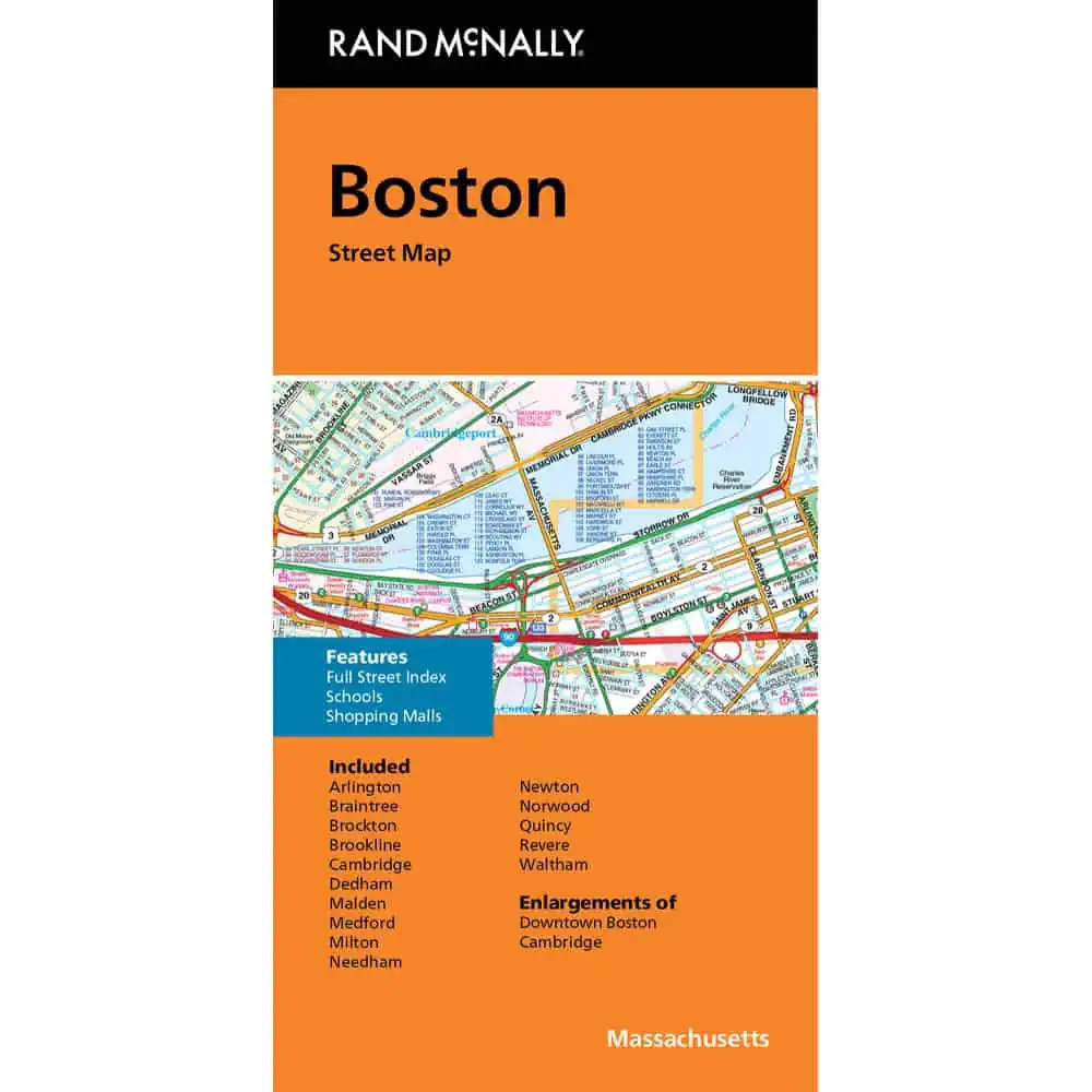 Detailed street map of Boston, Massachusetts, showing neighborhoods, streets, and key landmarks for travelers and residents.