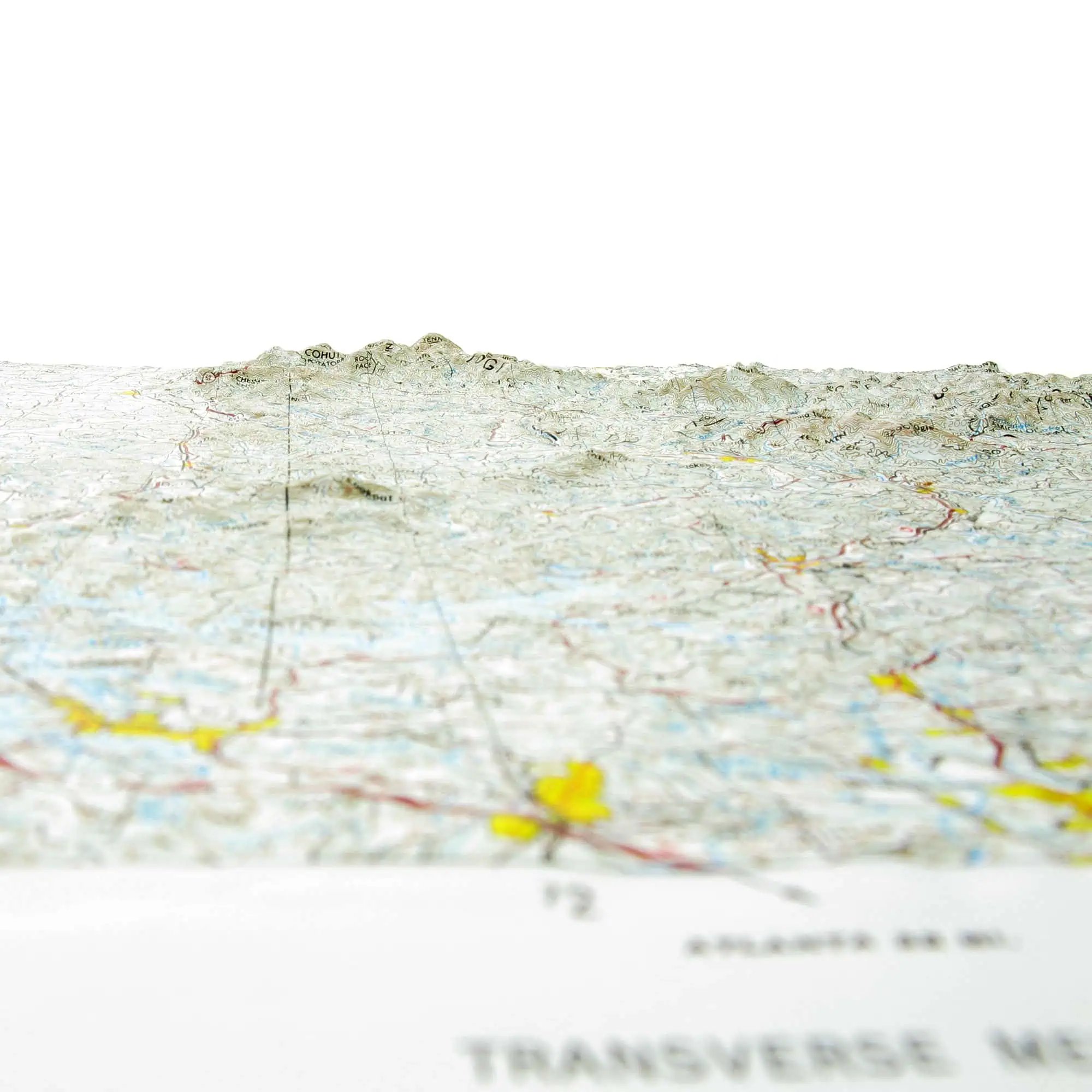 Detailed topographic map showing elevation contours, roads, and geographical features, perfect for outdoor navigation and travel planning.