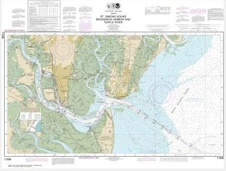 Detailed nautical chart of Drummond Harbor and Turtle River, features navigational routes, water depths, and coastal details for marine navigation and boating safety.