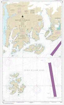Detailed nautical chart of coastal regions, maritime navigation, and marine navigation tools from The Map Shop.