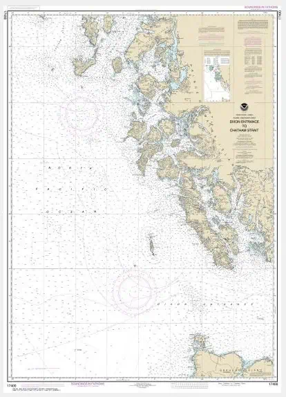 Detailed nautical chart of the coastline featuring islands and navigation routes, perfect for marine navigation, maritime planning, and boating enthusiasts seeking precise nautical maps.