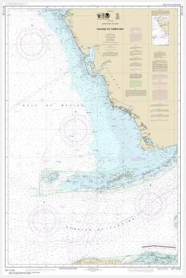 Detailed nautical chart of Tampa Bay, Florida, showing navigational routes, depths, and maritime features, ideal for sailors and maritime enthusiasts seeking accurate navigation maps.