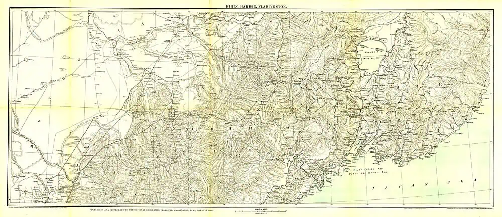 Kirin Harbin Vladivostok - Published 1905 by National Geographic