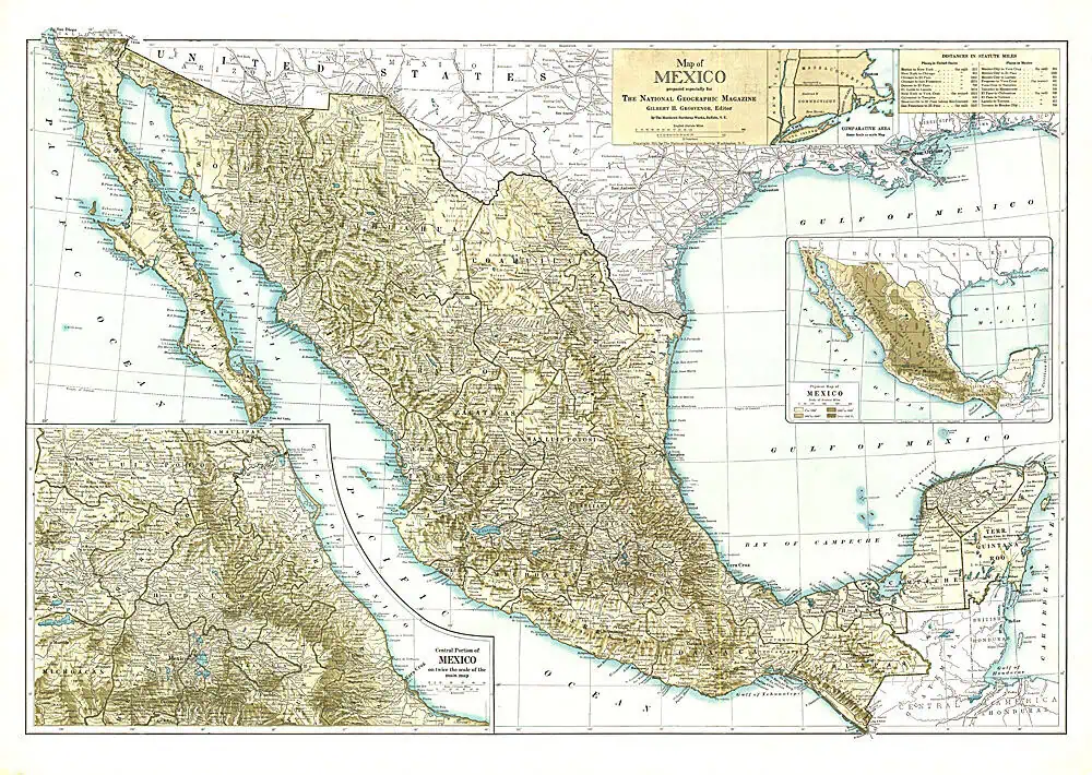 Mexico - Published 1916 by National Geographic