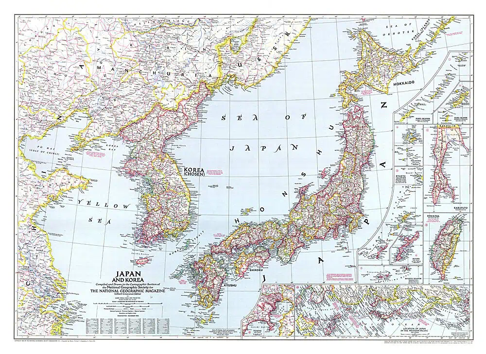Japan and Korea - Published 1945 by National Geographic