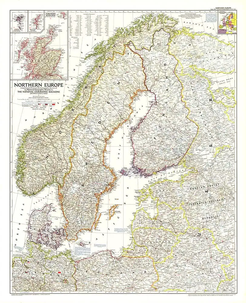 Northern Europe - Published 1954 by National Geographic