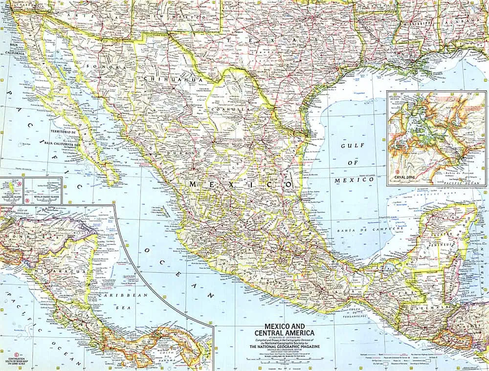 Mexico and Central America - Published 1961 by National Geographic