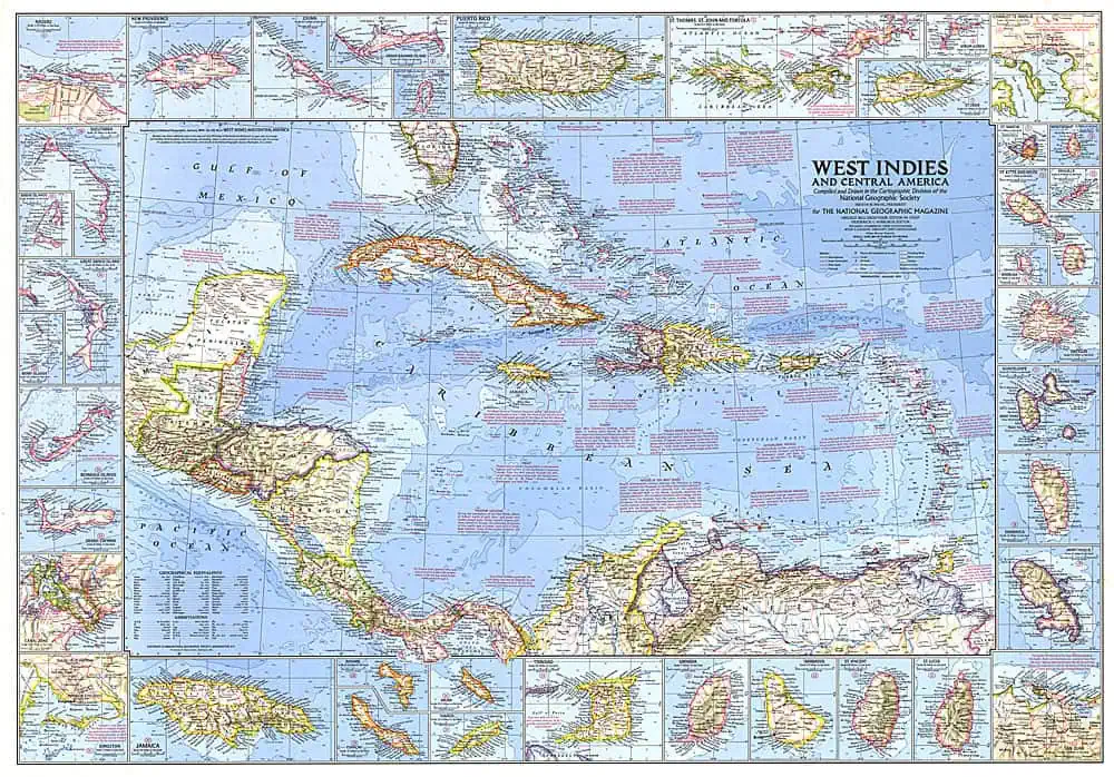 West Indies and Central America - Published 1970 by National Geographic