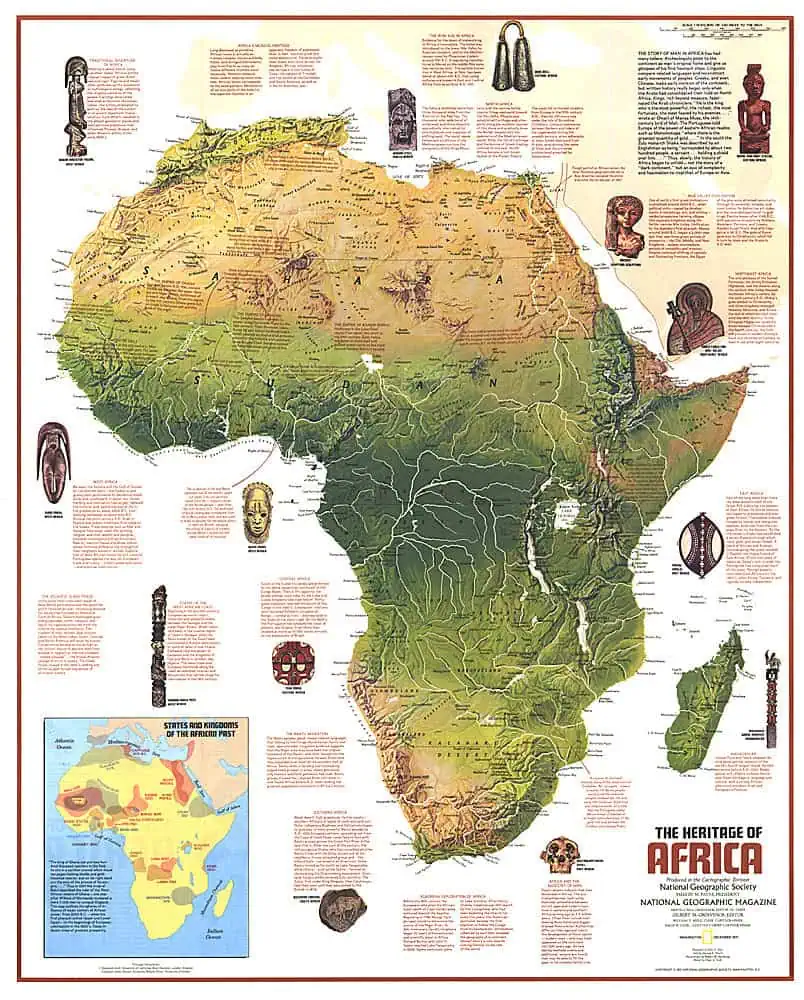 Detailed map of Africa showcasing cultural and geographical diversity.