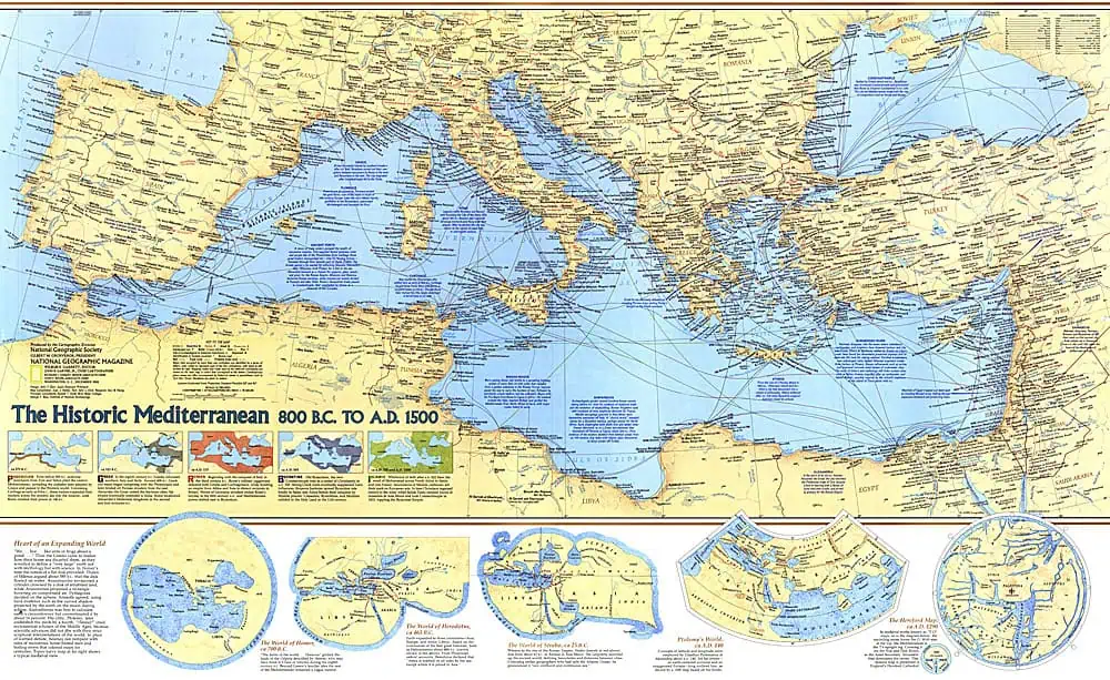 Historic Mediterranean, 800 BC to AD 1500 - Published 1982 by National Geographic