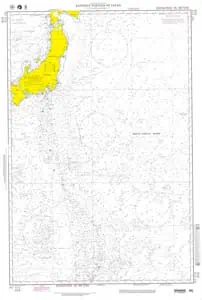 Map of the coast of Japan highlighting detailed nautical navigation charts for maritime navigation and marine safety.