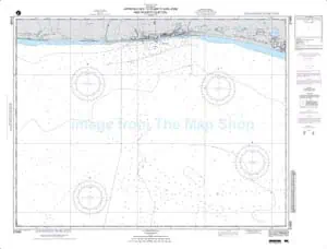 Detailed nautical chart map depicting marine navigation routes and ocean depths from The Map Shop, ideal for maritime navigation and chart enthusiasts.