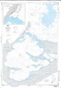 High-resolution nautical chart map of the Gulf of Mexico with detailed depths, coastlines, and navigational markers, ideal for sailors, boaters, and maritime navigation.
