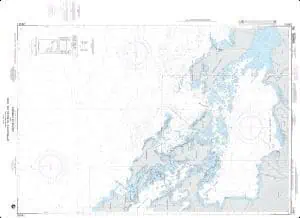 Detailed nautical chart of the coast of Norway with depth contours and navigation aids, ideal for maritime navigation and marine exploration.