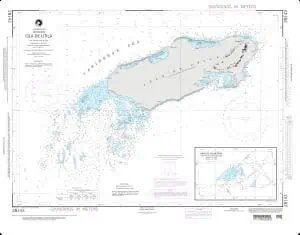 Detailed nautical map of Labrador Sea, showcasing navigational routes, topography, and maritime features for marine navigation and charting.
