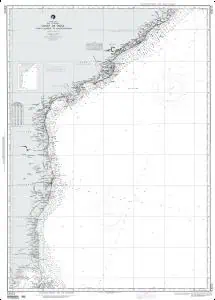 High-quality nautical chart from The Map Shop, featuring detailed coastline, navigation markers, and depth contours for maritime navigation and marine planning.