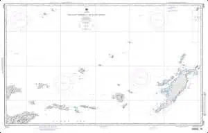 Map Shop nautical chart featuring ocean navigation routes, island locations, and maritime details for sea travel planning and navigation.