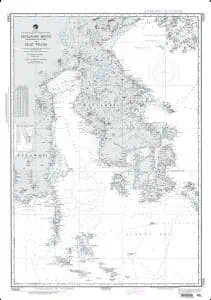 Detailed nautical chart of the Great Lakes, featuring precise depth measurements, navigation aids, and coastal details for maritime navigation and boating.