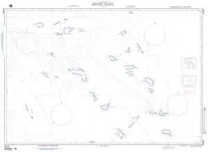 Detailed nautical chart featuring ocean depths, navigational aids, and maritime routes for accurate sea travel planning.