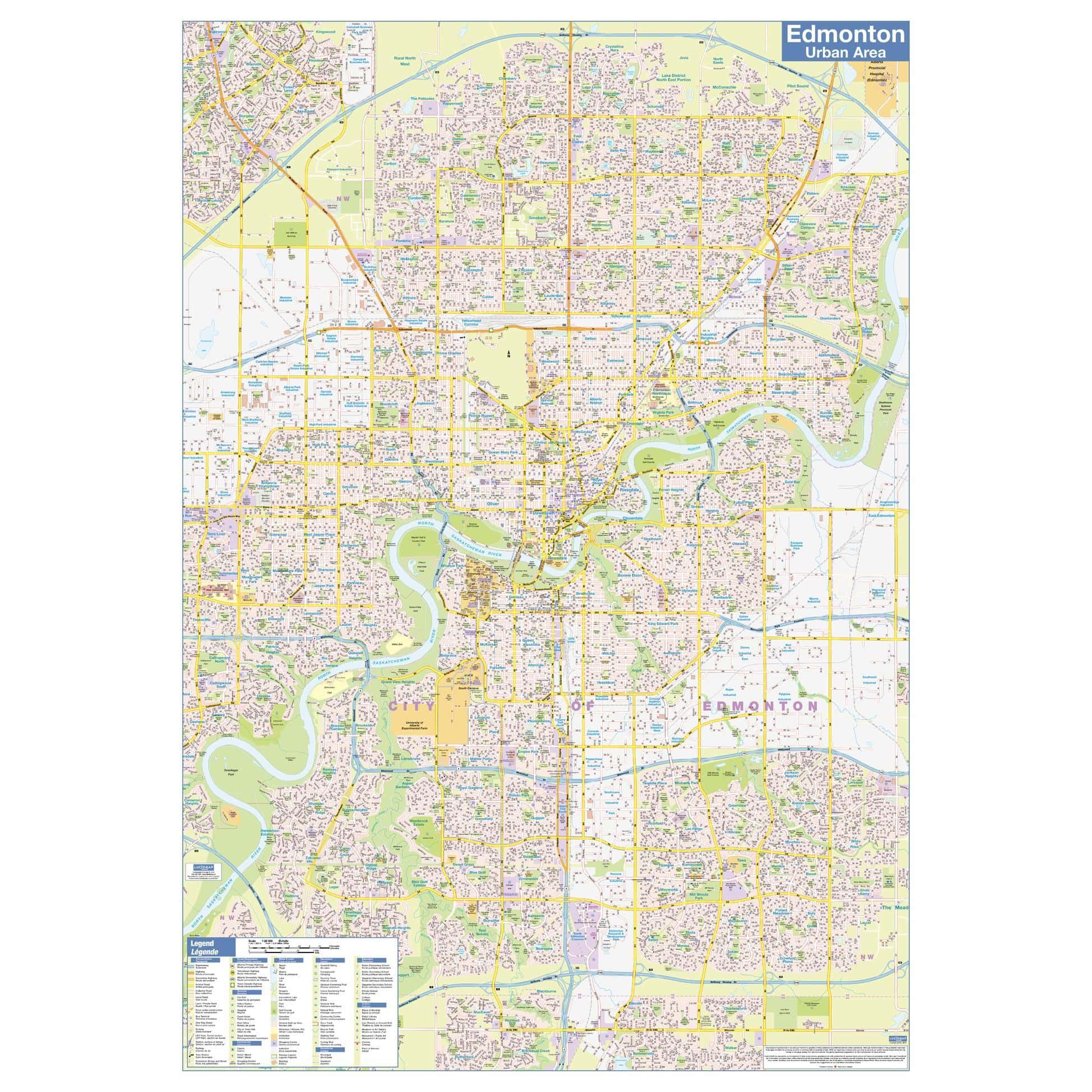 Edmonton Sw Rutherford Map Edmonton Downtown by Lucid Map - The Map Shop