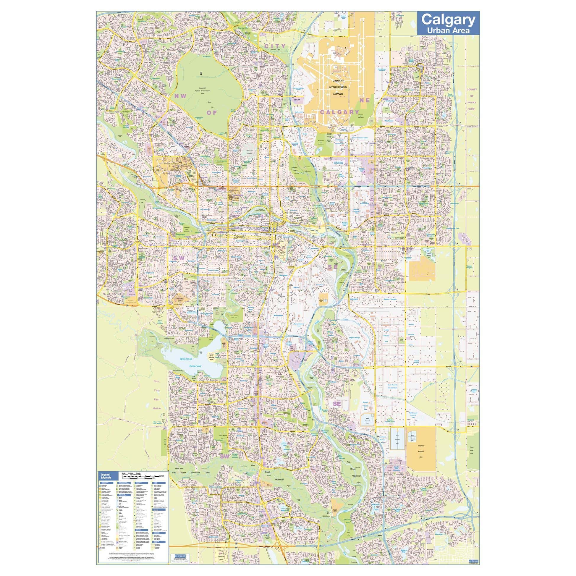 Calgary Downtown by Lucid Map - The Map Shop