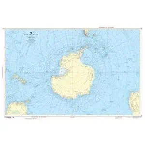 Detailed map of Antarctica showing geographic features and terrain.