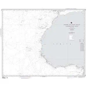 Detailed map of North Atlantic Ocean and surrounding regions, showcasing coastal features and oceanic details. Ideal for navigation, educational purposes, and geographic reference.