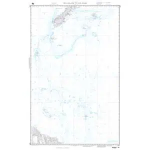 Detailed nautical chart map of the Pacific Ocean with islands and maritime routes, ideal for navigation, marine exploration, and maritime travel planning purposes.