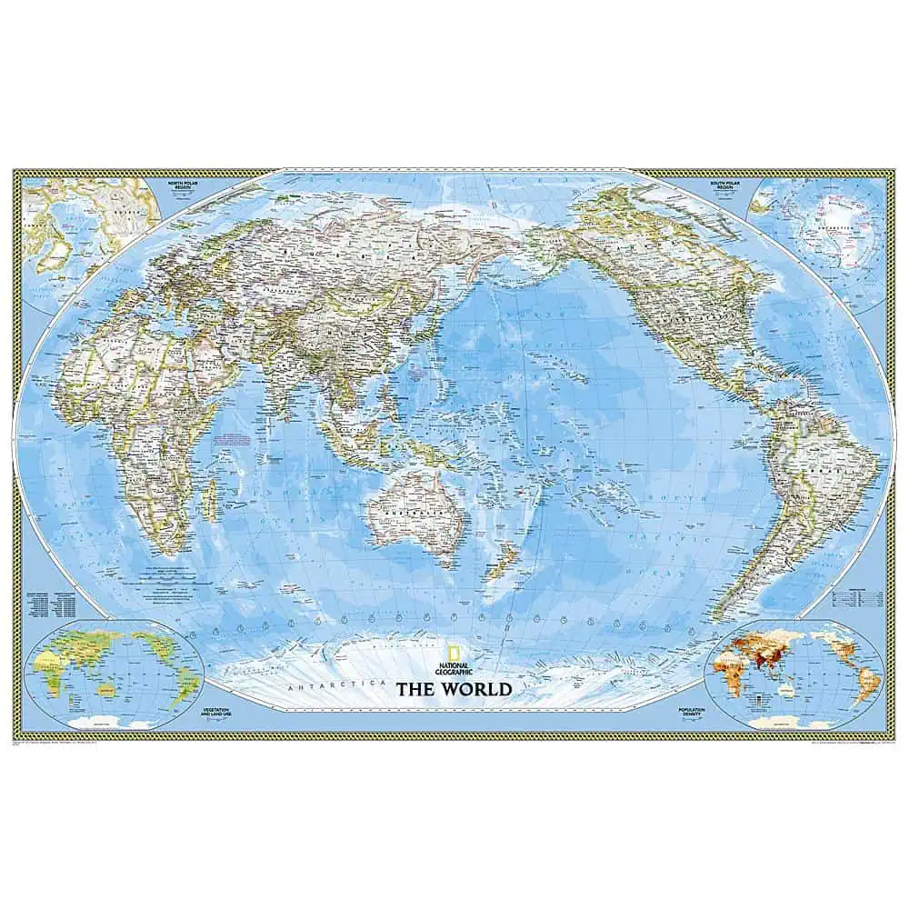 Political world map with detailed continents, countries, and oceans, ideal for educational purposes, travel planning, and geographic reference. Features vibrant colors and clear labeling.