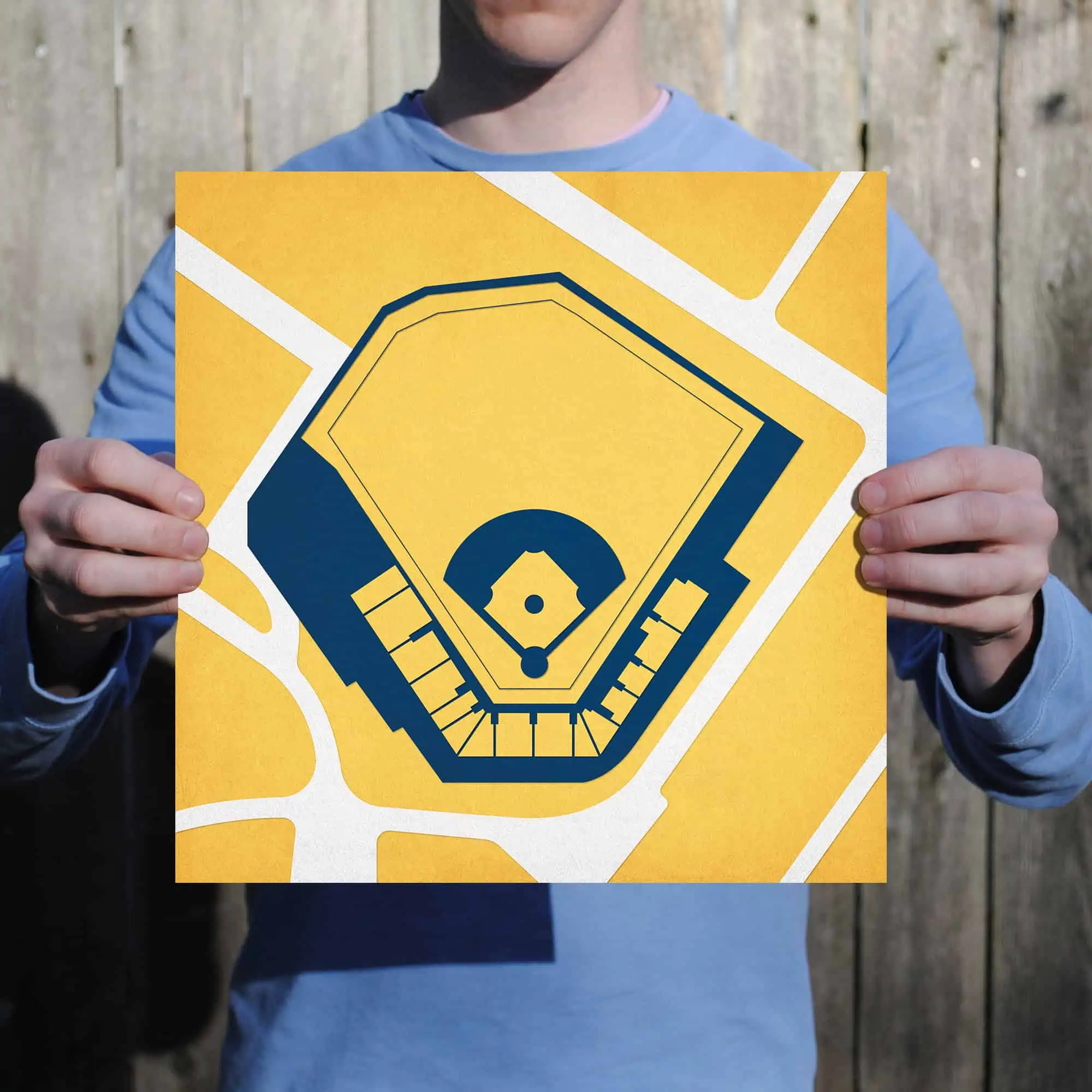 Map of a baseball stadium showing seating and field layout, ideal for sports venues and stadium maps.