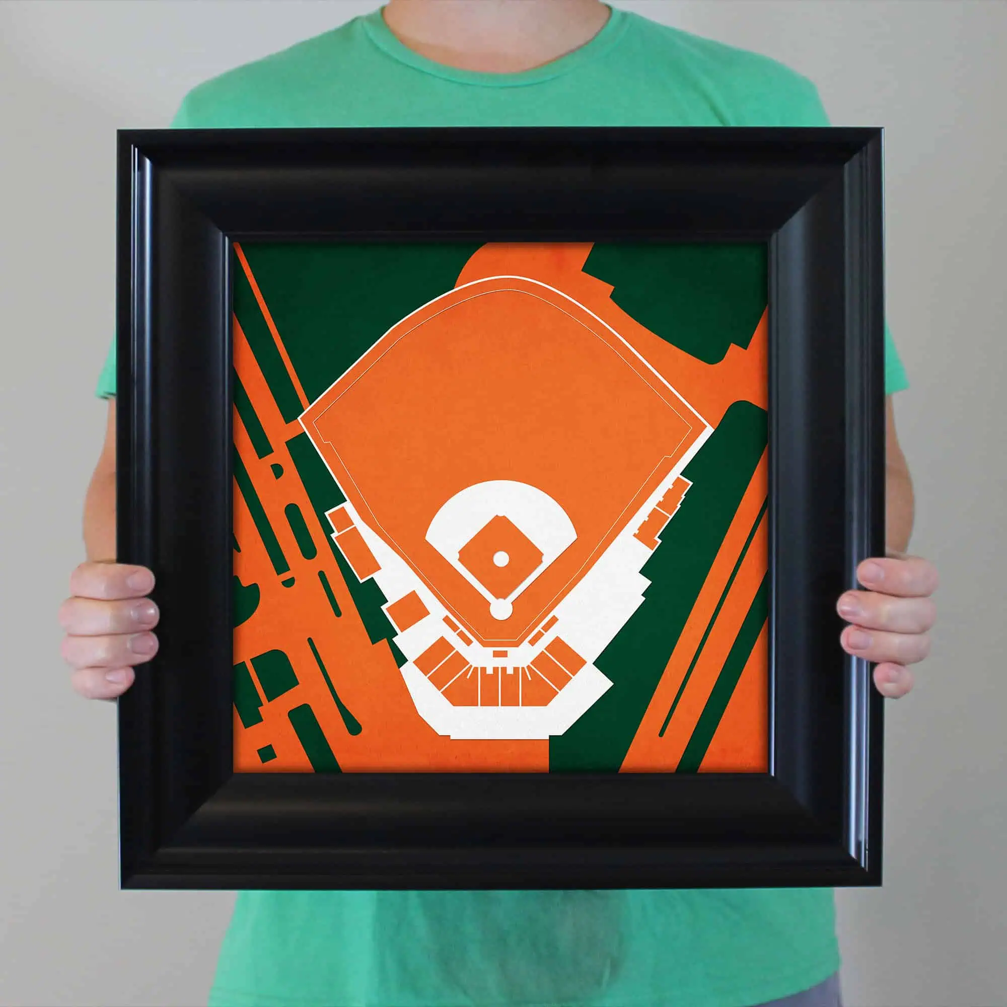 Map of a baseball stadium with fields and surrounding infrastructure, designed for sports fans and team supporters.
