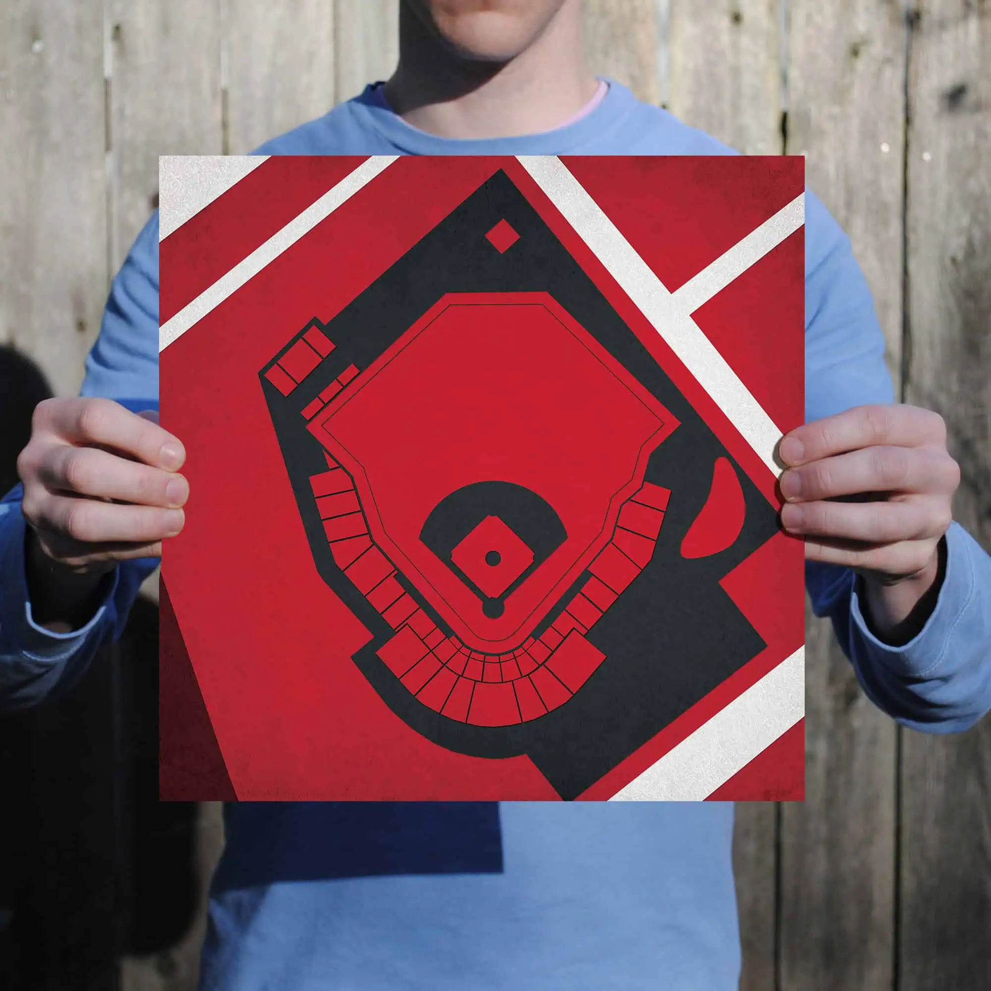 Map of a baseball stadium with seating and field layout, for sports venue enthusiasts and event planning.