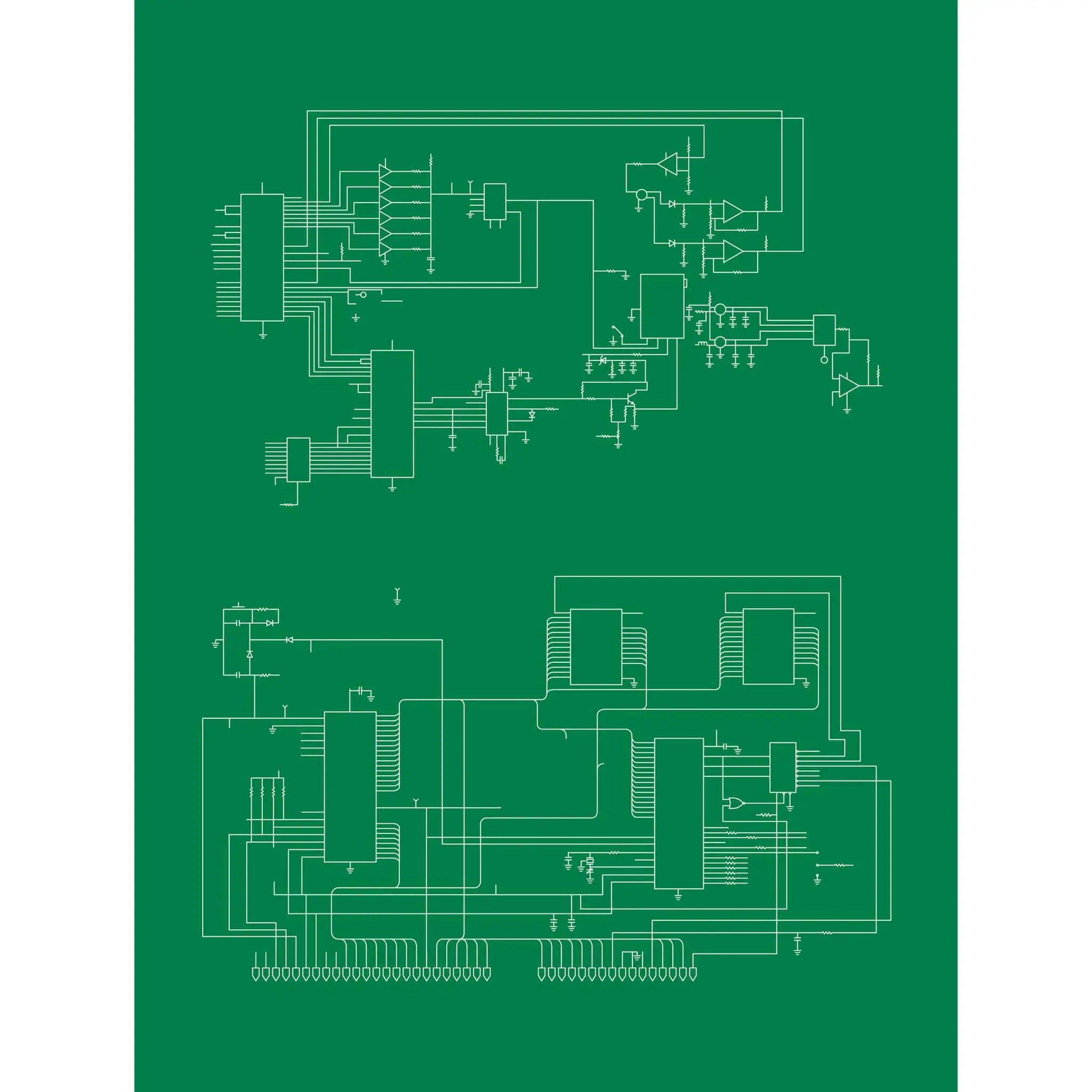 High-quality electronic circuit schematic diagram with detailed wiring and component layout for electronic devices or engineering projects.