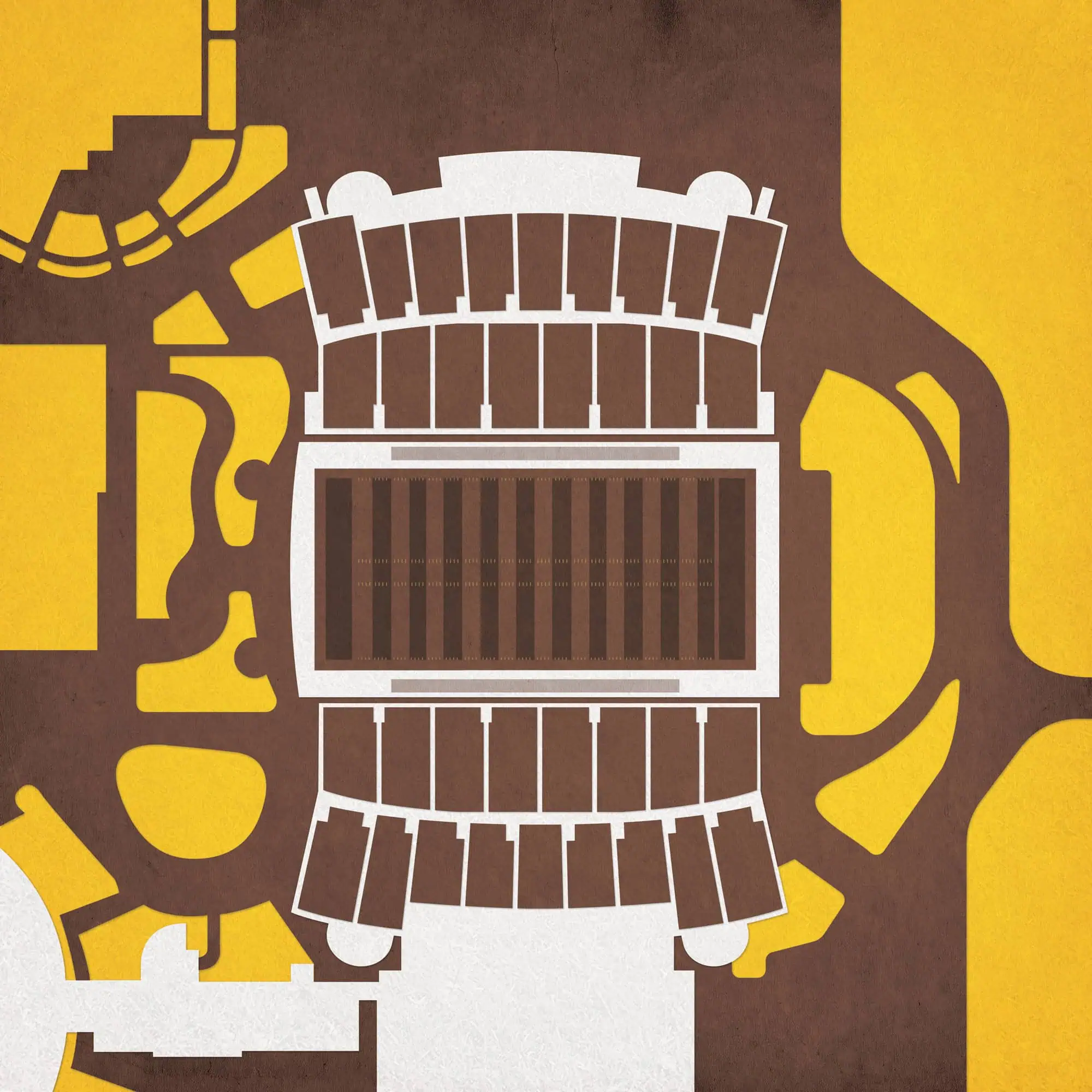 Detailed map of a football stadium with seating and field layout for travel and sports enthusiasts, showcasing stadium navigation, seating arrangement, and event planning.