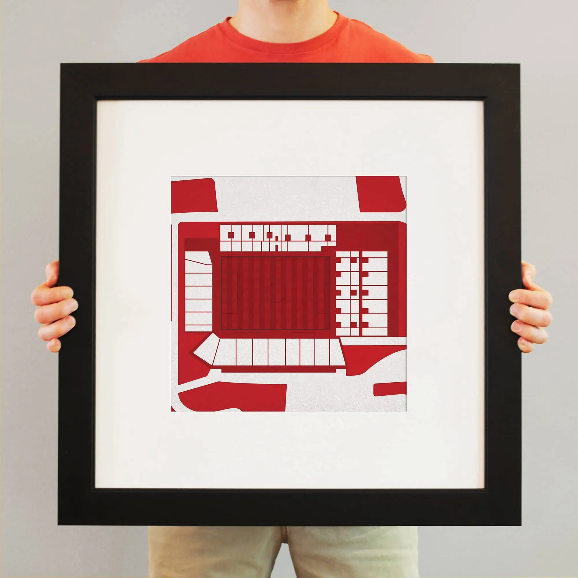 Aerial view of a sports arena seating chart with detailed section layout and ticketing info.