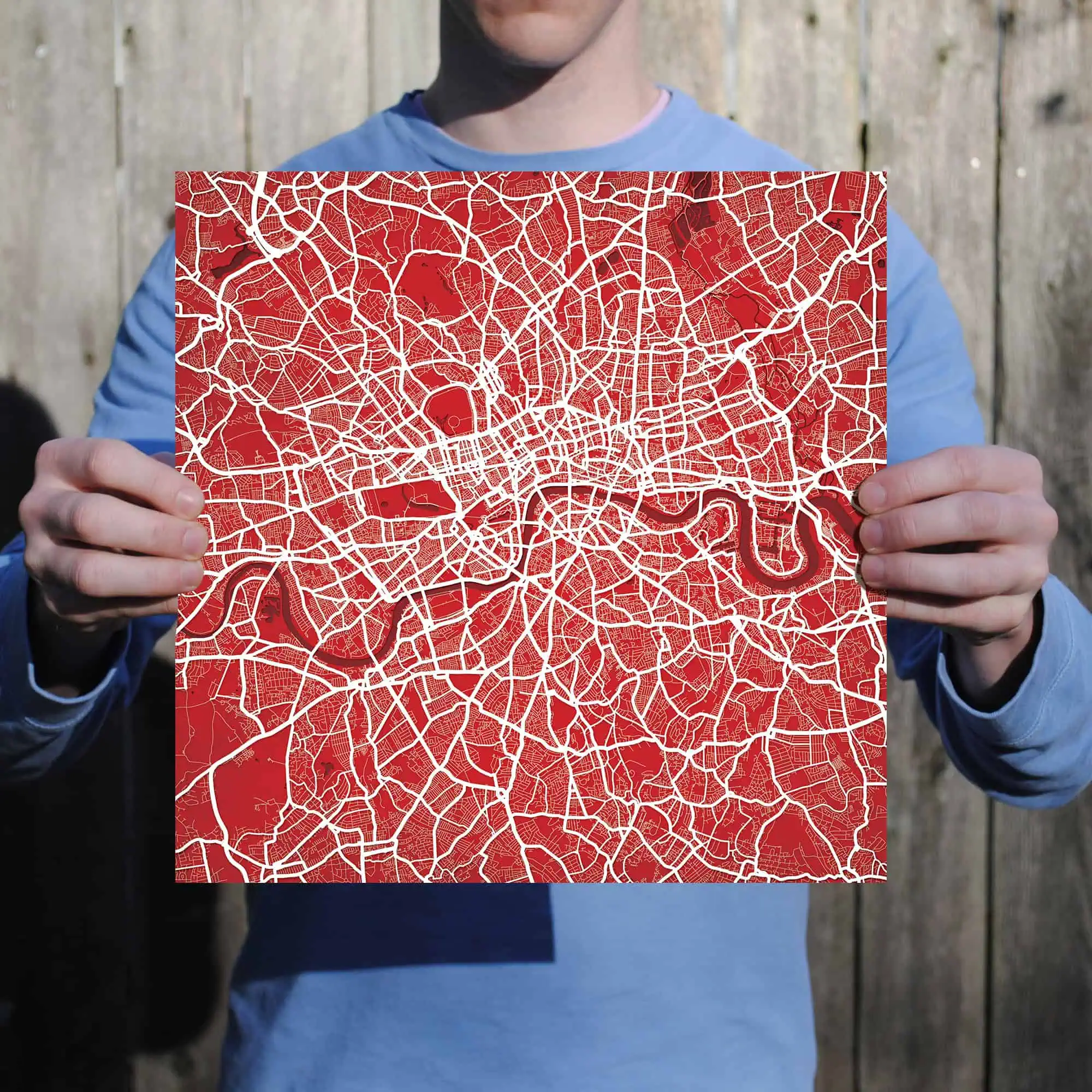 Detailed city map poster showing street layouts and waterways, perfect for travelers, urban explorers, and map enthusiasts.