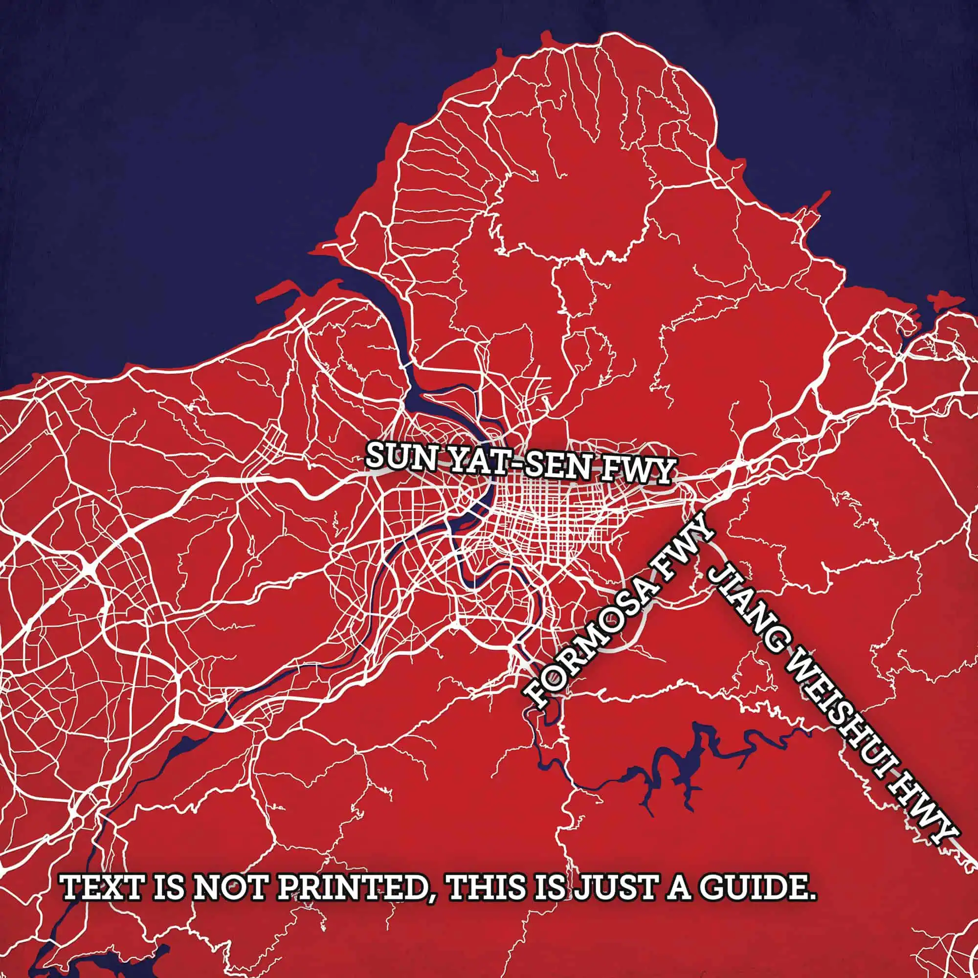 Map of Seoul with major highways labeled, including Sun Yat-Sen Freeway, Formosa Freeway, and Jjang Witsehuh Hway, showcasing transportation routes in South Korea.