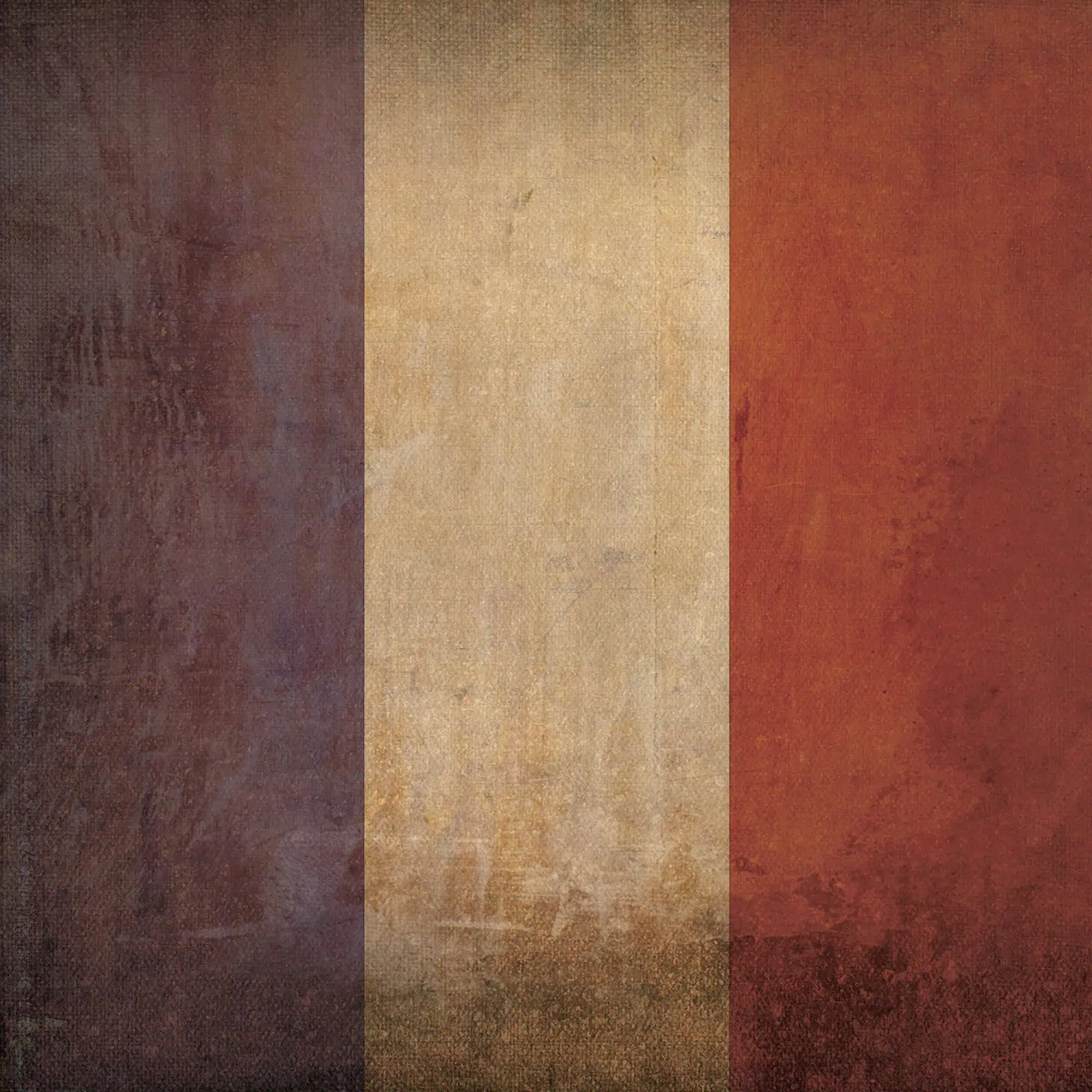 Vintage French flag with weathered textured design, featuring blue, white, and red vertical stripes, symbolizing French national pride and heritage. Ideal for travel, cultural, or national-themed projects.