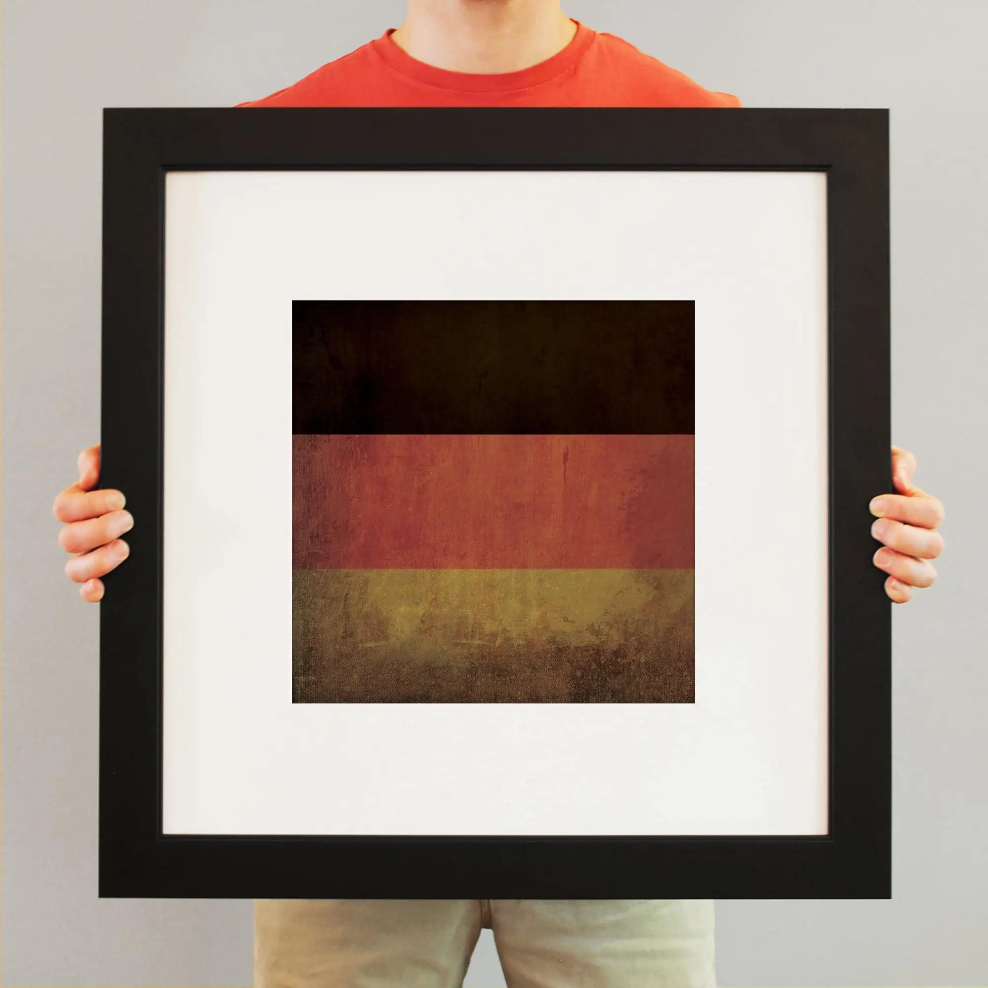 Vintage German map with distressed texture, geopolitical style, for travel or wall decor, framed artwork, ideal for history enthusiasts and collectors, displayed in modern frame.