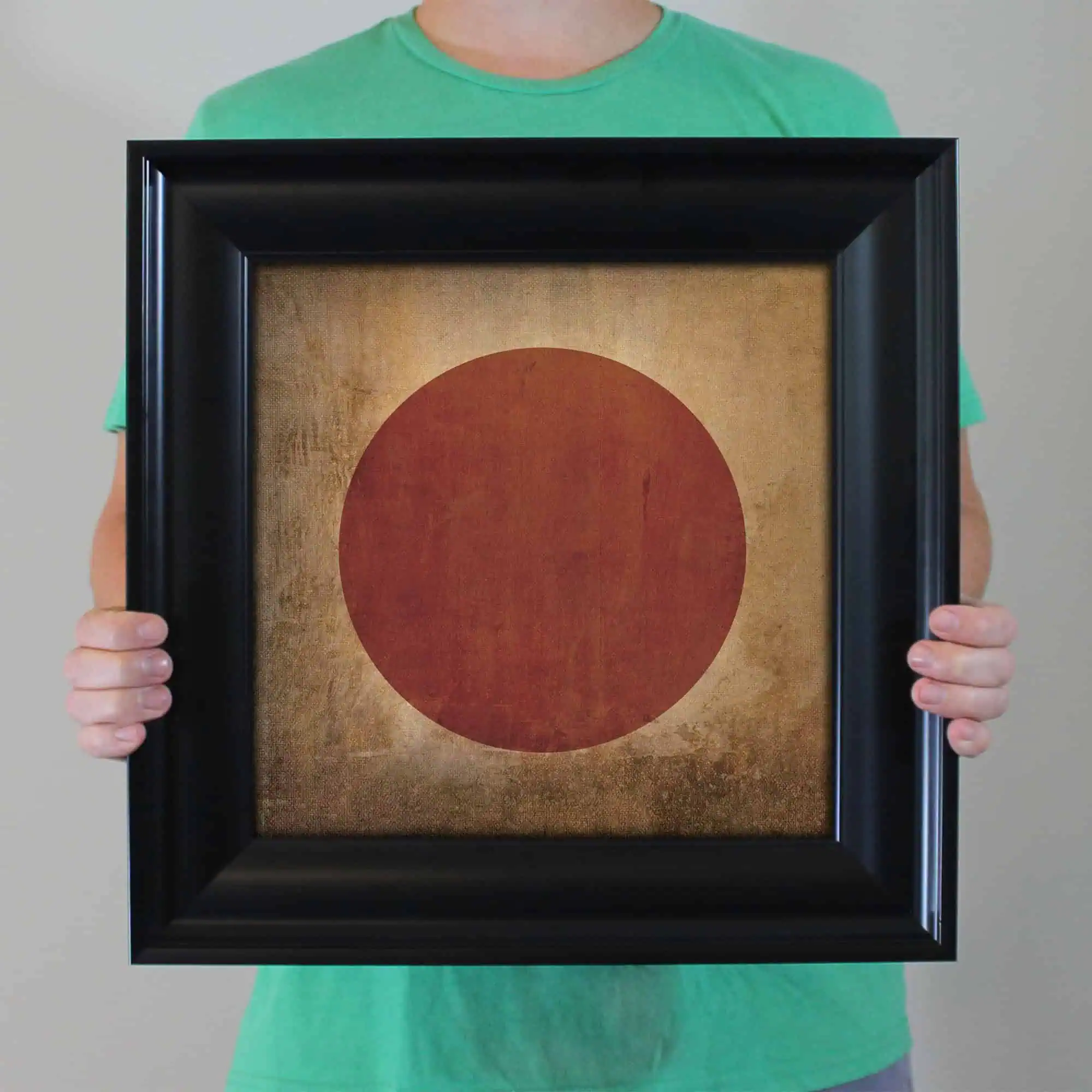 Vintage Japanese flag with earthy tones, featuring a red circle on textured background, framed in black, representing Japan. Ideal for travel, cultural, and national pride themes.