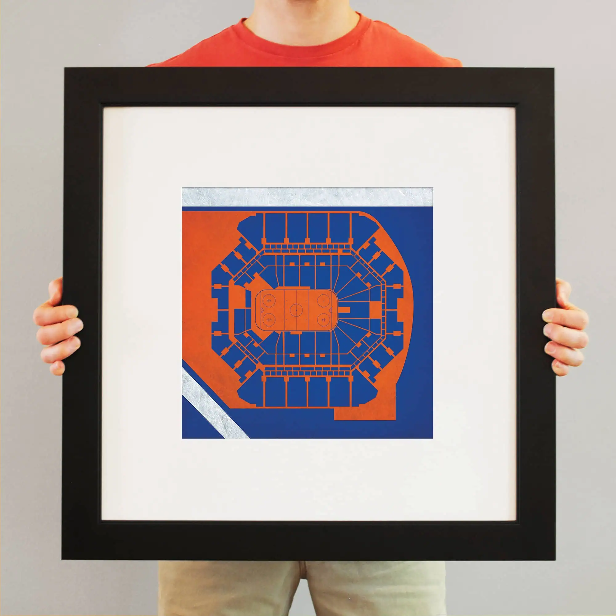 Stadium seating chart artwork framed sports arena map sports memorabilia collectible NFL NHL NBA concert venue map.