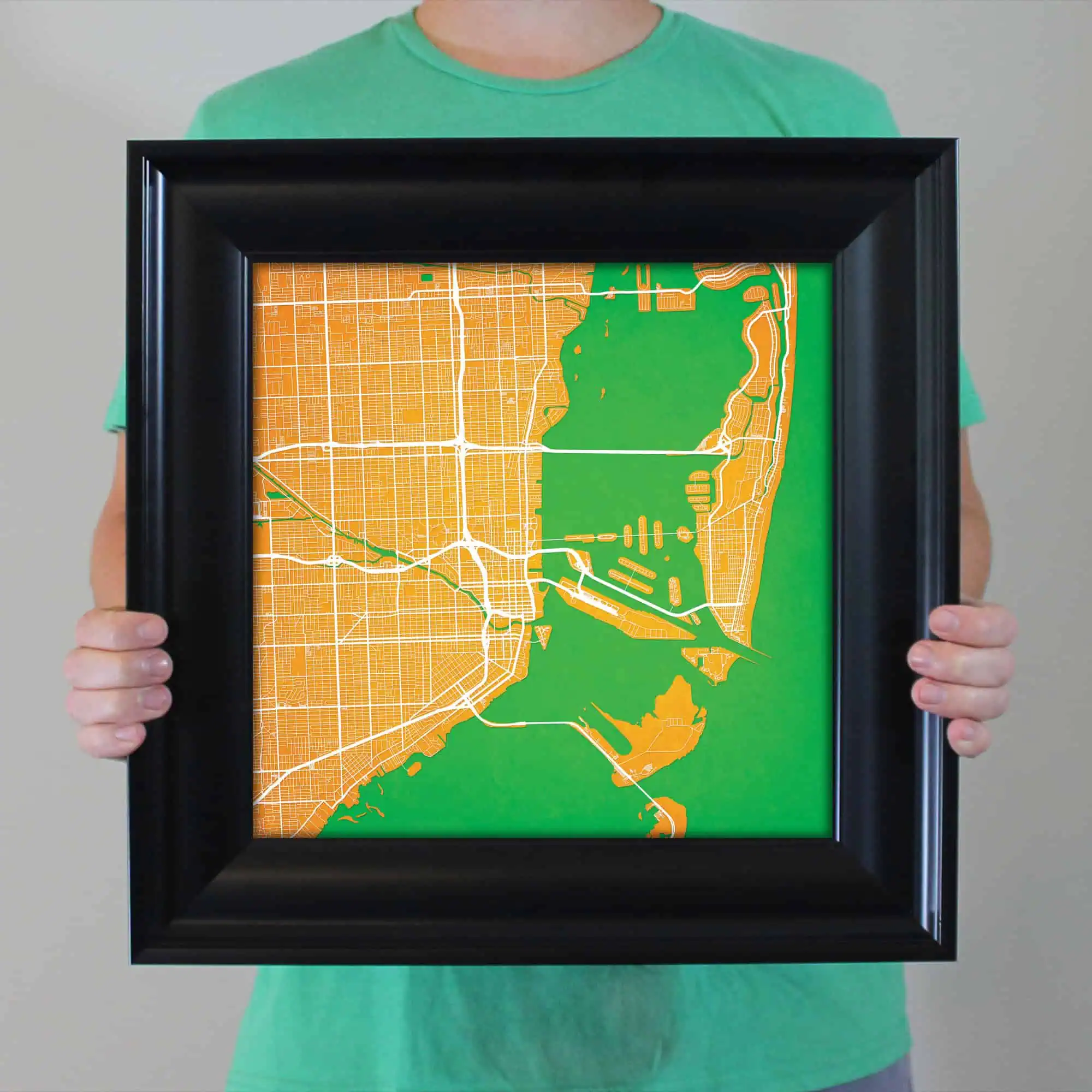 Detailed city map artwork featuring urban planning and geographic details, ideal for travel and navigation enthusiasts.