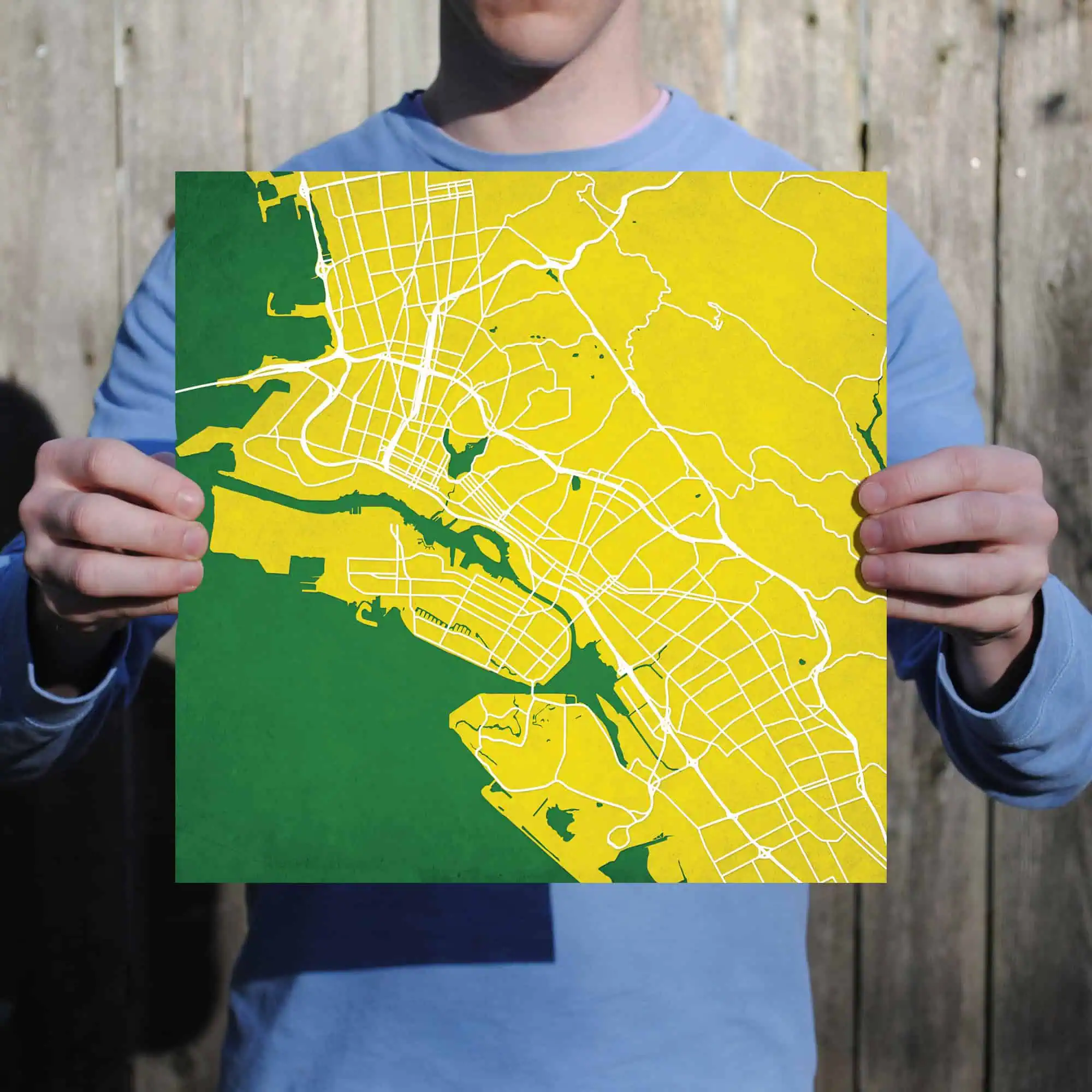Map of Boston city with highlighted streets and waterways, showcasing a detailed urban layout for navigation and travel planning.