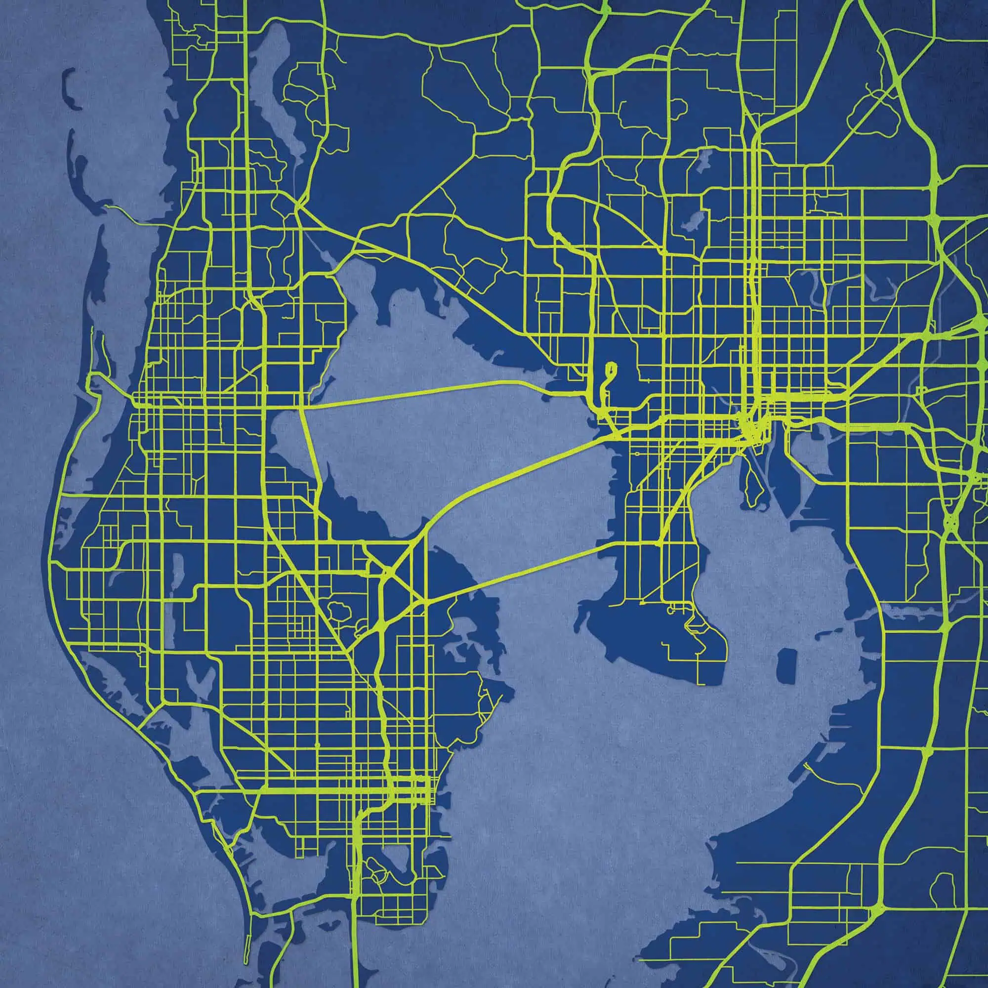 Detailed map of San Francisco with vibrant street grid and water bodies, showcasing navigation and geographic features for travel planning and geographic reference.