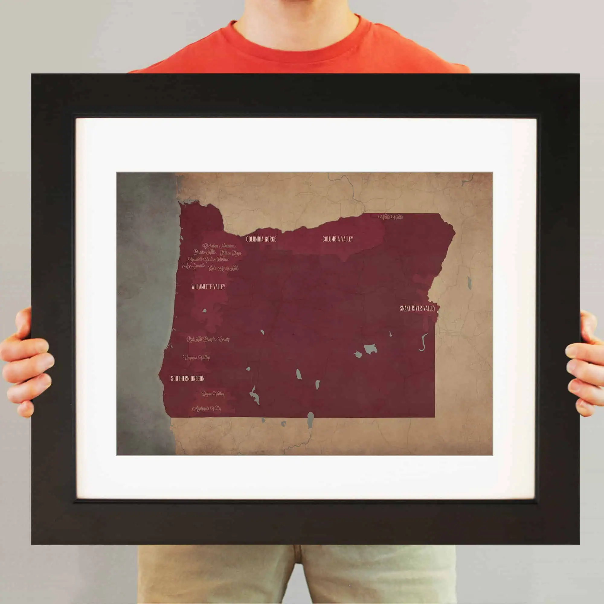 Detailed map of Oregon with regional boundaries and labeled valleys, ideal for travel, navigation, and geographic reference. Perfect for outdoor enthusiasts and map collectors.