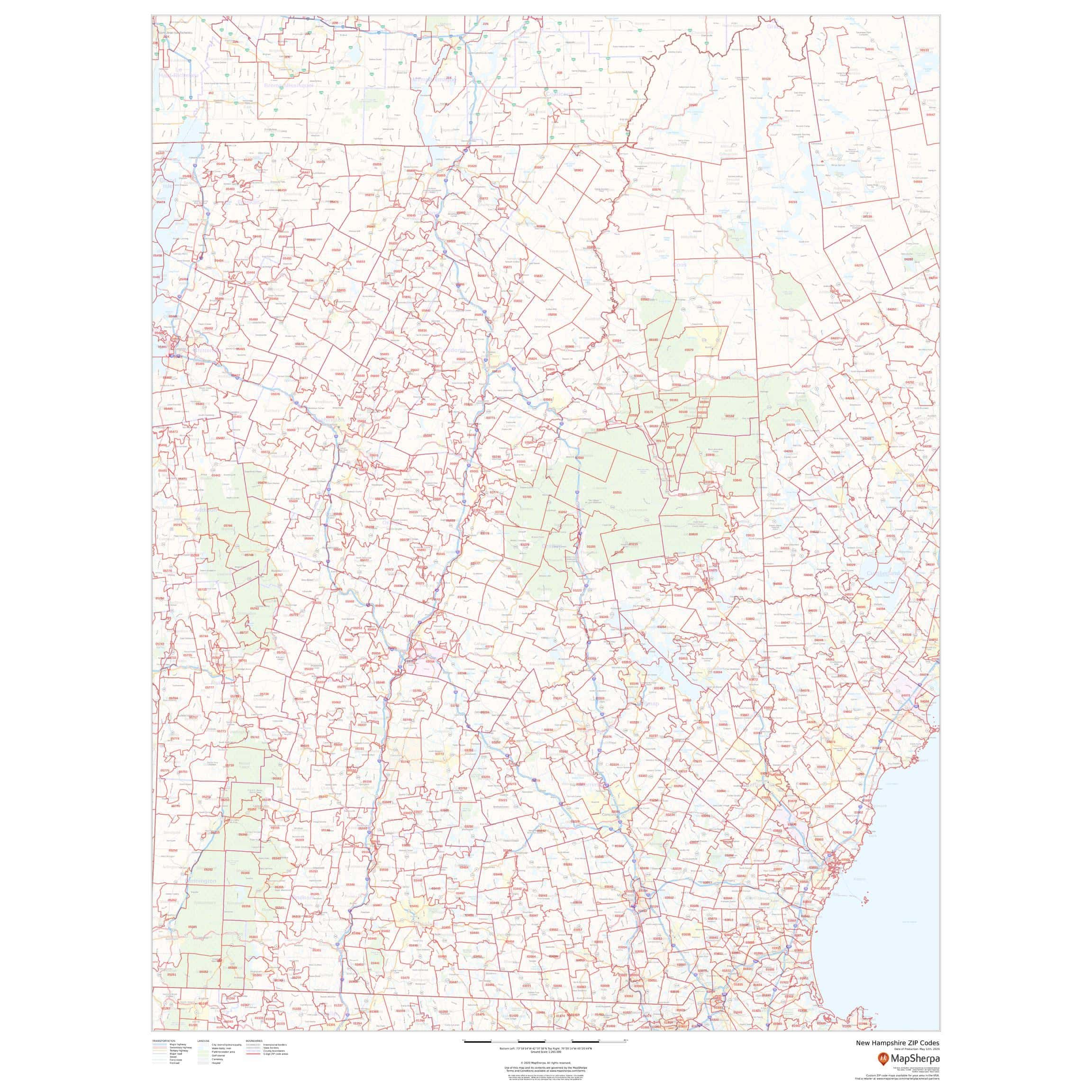 Atkinson Zip New Hampshire - Zip Code Map by Map Sherpa - The Map Shop