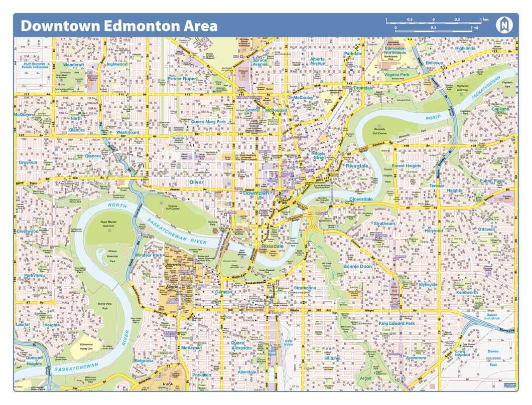 Edmonton Sw Rutherford Map Edmonton Downtown - Compact by Lucidmap - The Map Shop