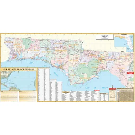 Detailed map of Florida with city names, highways, and geographic features, ideal for travel and navigation planning, from The Map Shop.