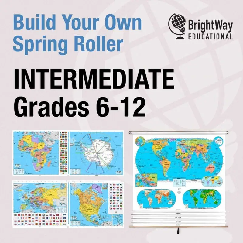 Detailed world and continent maps for educational purposes, perfect for classroom or home learning about geography.