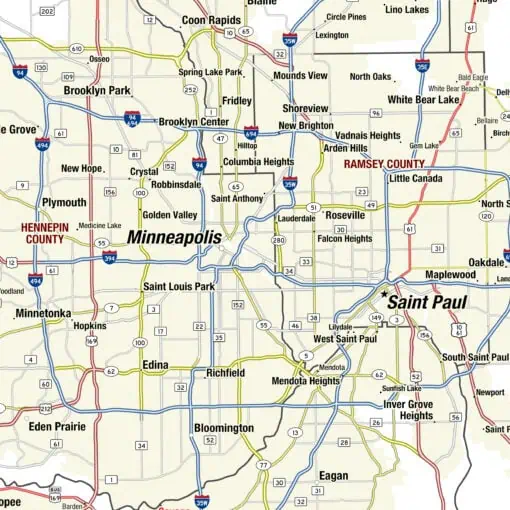 Detailed Minnesota Territory wall map for planning and educational use.